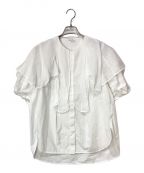 ENFOLDエンフォルド）の古着「Cottonタイプライター Hang collar BLOUSE」｜ホワイト