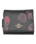 COACH（コーチ）の古着「Small Trifold Wallet With Halftone Floral Print」｜ブラック