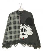 Candy Stripper×DISNEYキャンディーストリッパー×ディズニー）の古着「MICKEY MOUSE/COMBINED KNIT」｜グレー