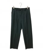 WACKO MARIA×DORMEUILワコマリア×ドーメル）の古着「GLITTER STRIPED PLEATED TROUSERS TYPE 1」｜グリーン