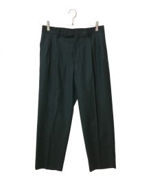 WACKO MARIA×DORMEUIL（ワコマリア×ドーメル）の古着「GLITTER STRIPED PLEATED TROUSERS TYPE 1」｜グリーン