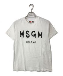 MSGM（エムエスジーエム）の古着「筆ロゴプリントTシャツ」｜ホワイト