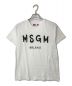 MSGM（エムエスジーエム）の古着「筆ロゴプリントTシャツ」｜ホワイト