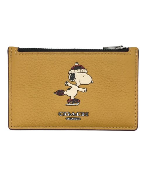 COACH（コーチ）COACH (コーチ) PEANUTS (ピーナッツ) ジップ カード ケース・スヌーピー モチーフ ブラウン サイズ:-の古着・服飾アイテム