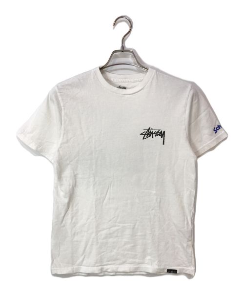 stussy（ステューシー）stussy (ステューシー) Schott (ショット) 100周年記念ハーレーTシャツ ホワイト サイズ:Mの古着・服飾アイテム