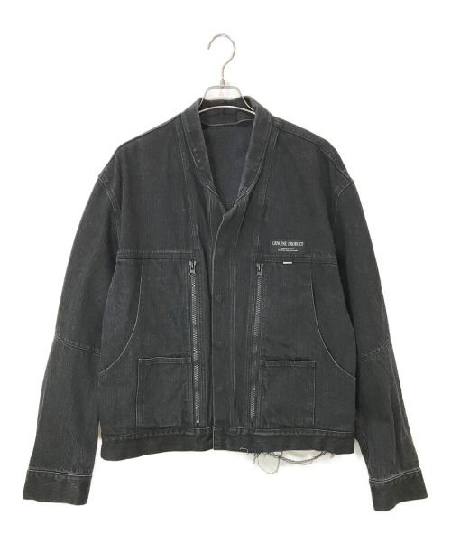 Essay（エッセイ）Essay (エッセイ) FOLD COLLAR DENIM JACKET ブラック サイズ:ONEの古着・服飾アイテム