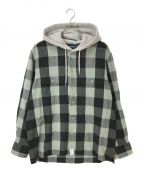 DESCENDANTディセンダント）の古着「SPICOLI HOODED LS SHIRT シャツ」｜ブラック×グレー