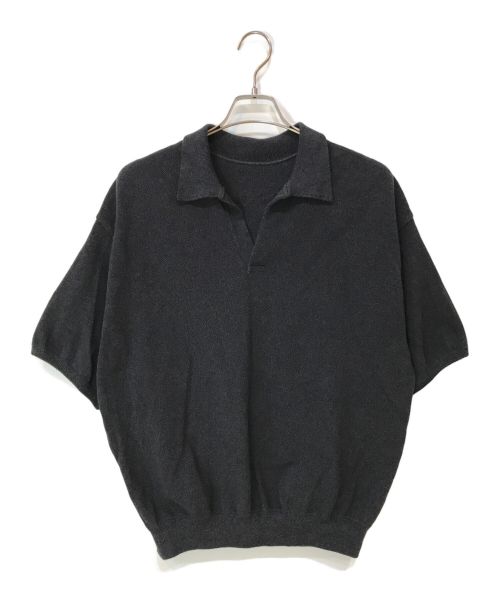 crepuscule（クレプスキュール）crepuscule (クレプスキュール) Light Moss Stitch Polo Shirts ポロシャツ ブラック サイズ:2の古着・服飾アイテム