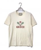 GUCCIグッチ）の古着「Club Multi Tee テニス 刺繍 ロゴ 半袖 Tシャツ」｜レッド×グリーン×ベージュ