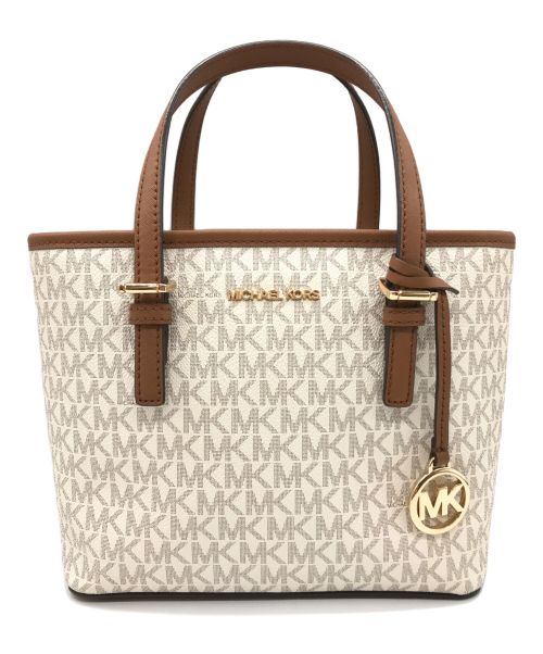 MICHAEL KORS（マイケルコース）MICHAEL KORS (マイケルコース) エクストラ スモール キャリーオール コンバーチブル トップ ジップ トート 2WAYバッグ ベージュ サイズ:-の古着・服飾アイテム