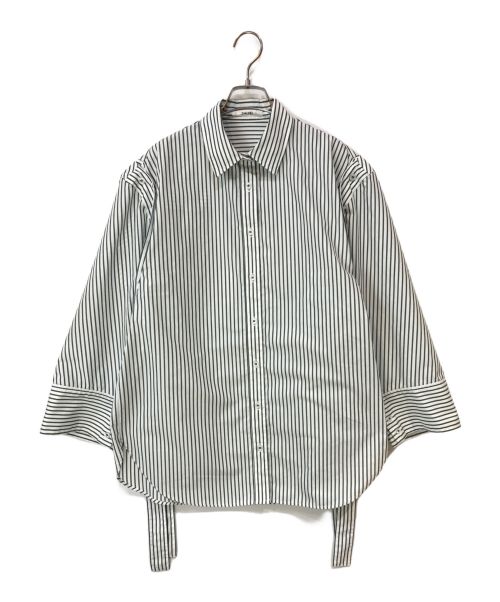 Snidel（スナイデル）Snidel (スナイデル) Sustainable2wayオーバーシャツ ホワイト×グリーン サイズ:Fの古着・服飾アイテム