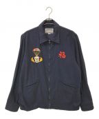 HOUSTONヒューストン）の古着「COTTON LINEN VIETNAM JACKET」｜ネイビー