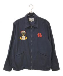 HOUSTON（ヒューストン）の古着「COTTON LINEN VIETNAM JACKET」｜ネイビー