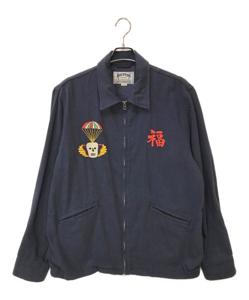 HOUSTON（ヒューストン）HOUSTON (ヒューストン) COTTON LINEN VIETNAM JACKET ネイビー サイズ:XLの古着・服飾アイテム