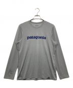 Patagoniaパタゴニア）の古着「キャプリーン デイリーグラフィック ロングスリーブ Tシャツ」｜グレー