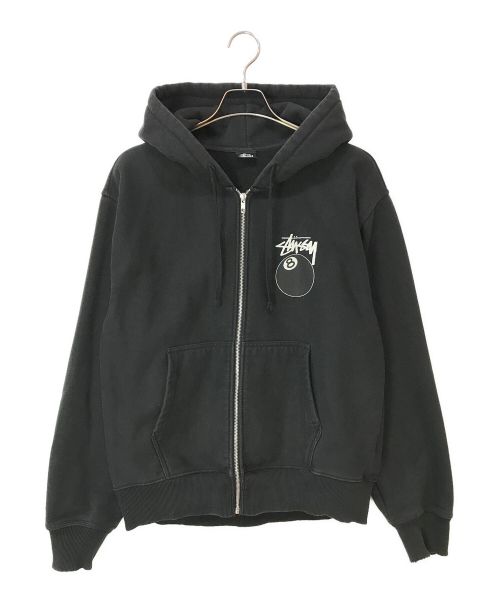 stussy（ステューシー）stussy (ステューシー) 8 Ball Zip Hoodie ブラック サイズ:Mの古着・服飾アイテム