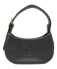 MARY QUANT（マリークヮント）の古着「ハーフムーンデイジーパッチ トート バック」｜ブラック