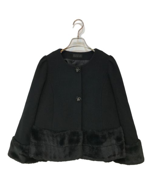 TO BE CHIC（トゥービーシック）TO BE CHIC (トゥービーシック) ダブルビジュー ボレロ ジャケット ブラック サイズ:Xの古着・服飾アイテム