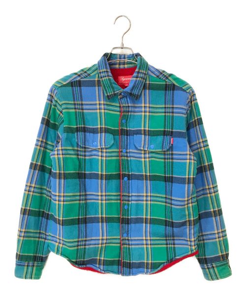 SUPREME（シュプリーム）SUPREME (シュプリーム) Pile Lined Plaid Flannel Shirt ブルー×レッド サイズ:Sの古着・服飾アイテム