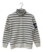 SUPREMEシュプリーム）の古着「16AW Striped Half Zip Sweat」｜ネイビー×グレー