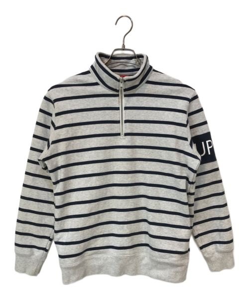 SUPREME（シュプリーム）SUPREME (シュプリーム) 16AW Striped Half Zip Sweat ネイビー×グレー サイズ:Sの古着・服飾アイテム