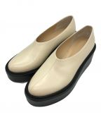 CLANEクラネ）の古着「VOLUME SOLE SHOES 厚底レザーシューズ」｜ベージュ×ブラック