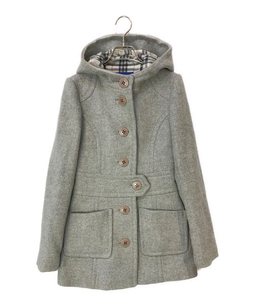 BURBERRY BLUE LABEL（バーバリーブルーレーベル）BURBERRY BLUE LABEL (バーバリーブルーレーベル) アンゴラ・カシミヤ混コート グレー サイズ:38の古着・服飾アイテム