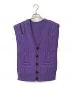 TAKAHIROMIYASHITA TheSoloIst.タカヒロミヤシタ ザソロイスト）の古着「double zip reverse aran pattern vest」｜パープル