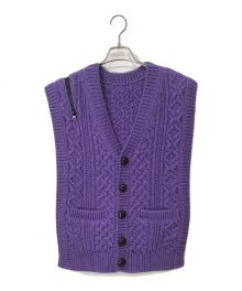 TAKAHIROMIYASHITA TheSoloIst.（タカヒロミヤシタ ザソロイスト）の古着「double zip reverse aran pattern vest」｜パープル