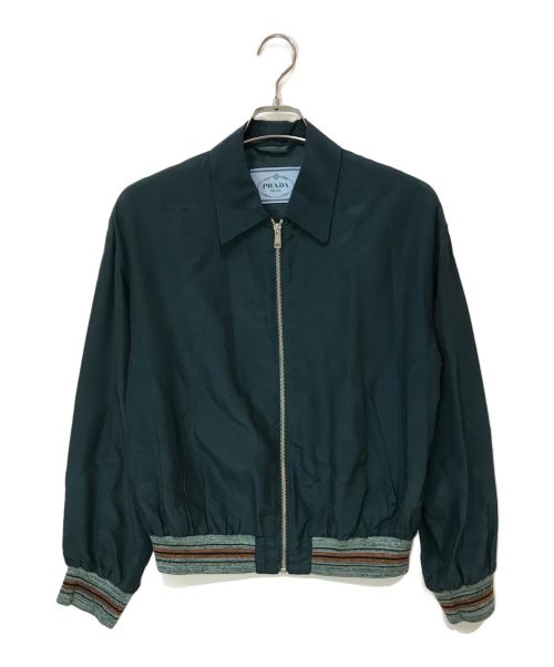 PRADA（プラダ）PRADA (プラダ) Lightweight Bomber Jacket グリーン サイズ:38の古着・服飾アイテム