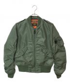 AVIREXアヴィレックス）の古着「L-2 CM LOGO フライトジャケット」｜SAGE GREEN