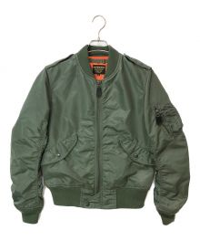 AVIREX（アヴィレックス）の古着「L-2 CM LOGO フライトジャケット」｜SAGE GREEN