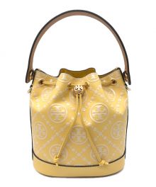 TORY BURCH（トリーバーチ）の古着「Tモノグラム エンボス バケットバッグ」｜イエロー