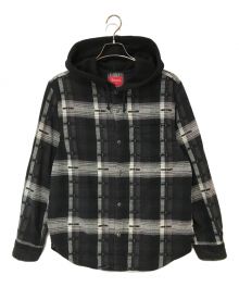 SUPREME（シュプリーム）の古着「18FW Hooded Jacquard Flannel Shirt」｜ブラック×グレー