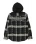 SUPREME (シュプリーム) 18FW Hooded Jacquard Flannel Shirt ブラック×グレー サイズ:M：10000円