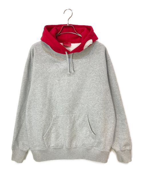 SUPREME（シュプリーム）SUPREME (シュプリーム) 21AW Contrast Hooded Sweatshirt レッド×グレー サイズ:Lの古着・服飾アイテム