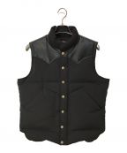 SUGAR CANEシュガーケーン）の古着「LATHER YOKE DOWN VEST」｜ブラック