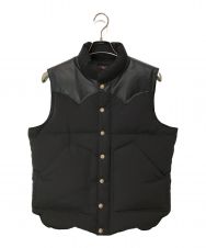 SUGAR CANE (シュガーケーン) LATHER YOKE DOWN VEST ブラック サイズ:M