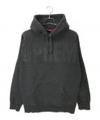 SUPREMEシュプリーム）の古着「14FW Banner Big Logo Hooded sweatshirt」｜ブラック