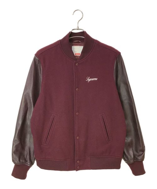 SUPREME（シュプリーム）SUPREME (シュプリーム) 15FW Wool Varsity Crew Jacket ボルドー サイズ:Lの古着・服飾アイテム