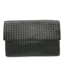 BOTTEGA VENETA（ボッテガベネタ）の古着「クラッチバッグ ドキュメントケース フラップ イントレチャート」｜ブラック