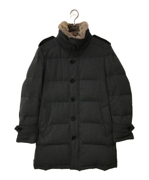 BURBERRY BLACK LABEL（バーバリーブラックレーベル）BURBERRY BLACK LABEL (バーバリーブラックレーベル) ラビットファー ダウン コート グレー サイズ:Mの古着・服飾アイテム