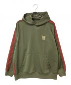 Needles×UNIONニードルズ×ユニオン）の古着「TRACK HOODIE トラックフーディ プルオーバー パーカ-」｜レッド×オリーブ