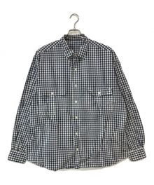 Porter Classic（ポータークラシック）の古着「ROLL UP GINGHAM CHECK SHIRT」｜ブルー×ホワイト