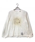 MIHARA YASUHIROミハラヤスヒロ）の古着「DISTRESSED SMILY FACE PRINTED L/S TEE」｜ホワイト