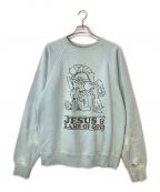 SAINT MICHAELセントマイケル）の古着「23AW JESUS CREW NECK SWEAT/ プリント クルーネックスウェット」｜ブルー