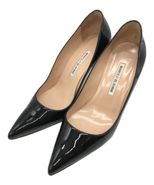 Manolo Blahnik（マノロブラニク）Manolo Blahnik (マノロブラニク) エナメル ヒールパンプス ブラック サイズ:38の古着・服飾アイテム