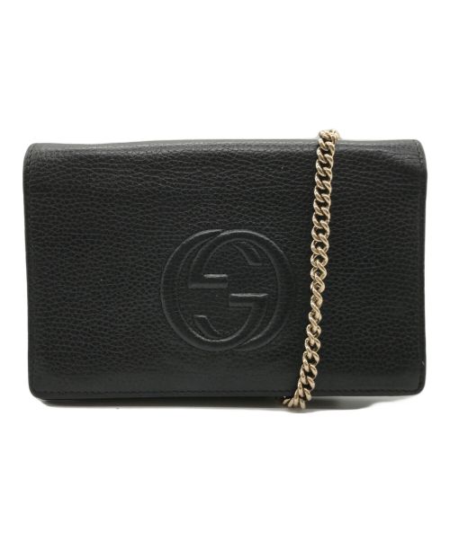 GUCCI（グッチ）GUCCI (グッチ) インターロッキングG ソーホー チェーンウォレット ショルダーバッグ ブラック サイズ:-の古着・服飾アイテム