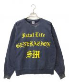 SAINT MICHAELセントマイケル）の古着「CRW SWEAT FATAL LIFE」｜ネイビー