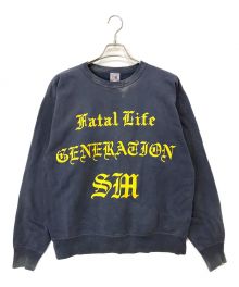 SAINT MICHAEL（セントマイケル）の古着「CRW SWEAT FATAL LIFE」｜ネイビー